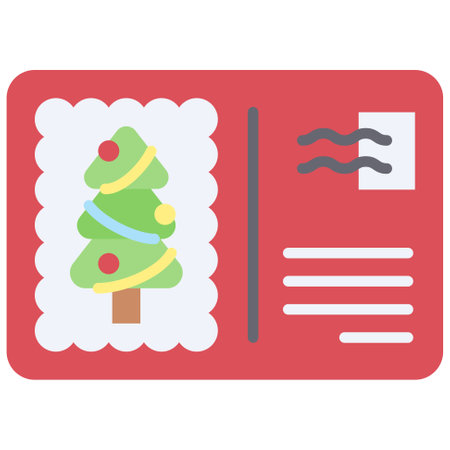 Christmas card icon, Xmas related vector illustrationのイラスト素材