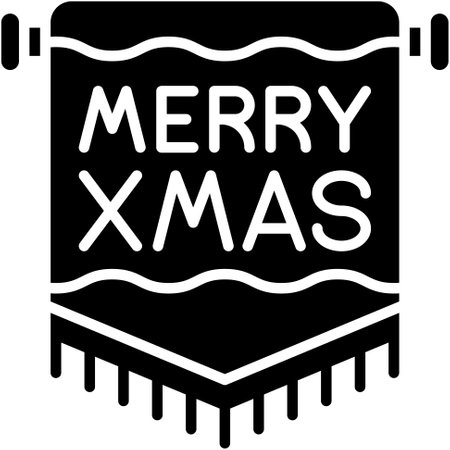 Merry xmas flag icon, Xmas related vector illustrationのイラスト素材