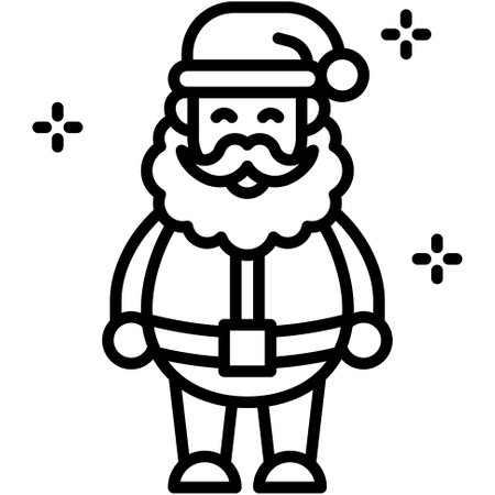 Santa Claus icon, Xmas related vector illustrationのイラスト素材