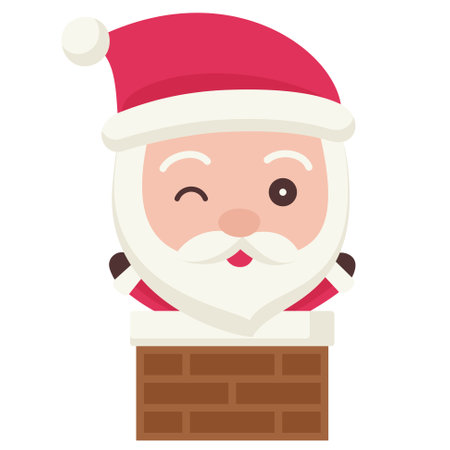 Santa claus doodle icon, vector illustrationのイラスト素材