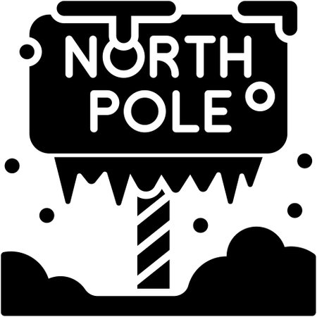 North Pole sign icon, Xmas related vector illustrationのイラスト素材