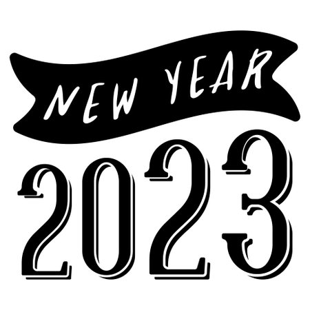 Typography work as black lettering handwriting text for use as poster, headline banner in new year