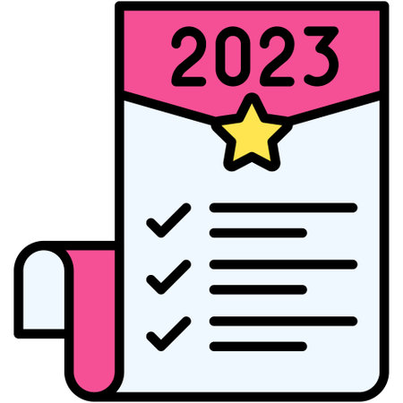 To do list icon, New year realated vector illustrationのイラスト素材