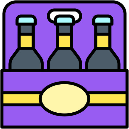 Beer packs icon, New year realated vector illustrationのイラスト素材