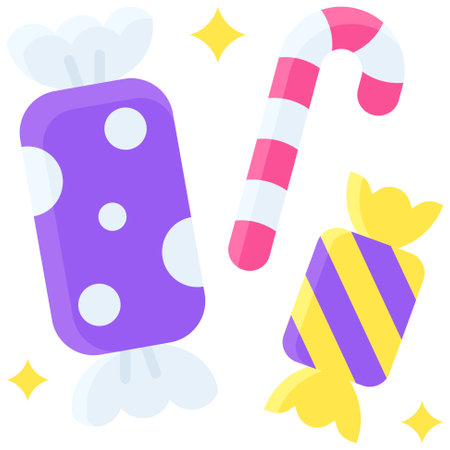 Sweets icon, New year realated vector illustrationのイラスト素材