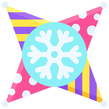 Snowflake pinata icon, New year realated vector illustrationのイラスト素材