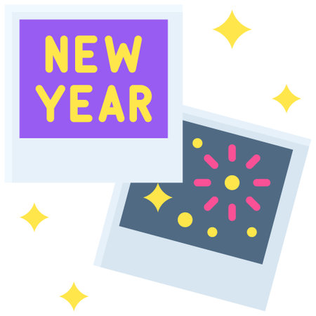 New year photo icon, New year realated vector illustration