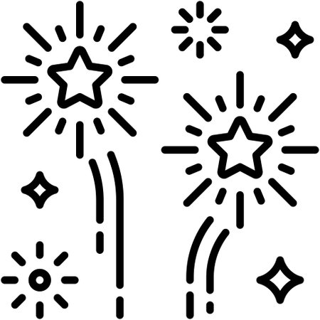 Firework icon, New year realated vector illustrationのイラスト素材