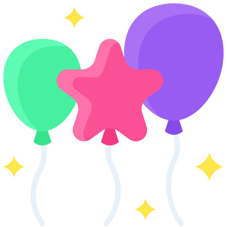Balloons icon, New year realated vector illustrationのイラスト素材