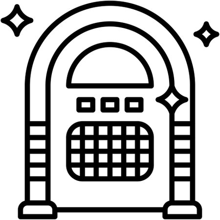 Jukebox icon, New year realated vector illustrationのイラスト素材