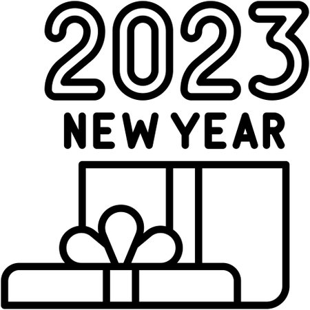 New year gift icon, New year realated vector illustration