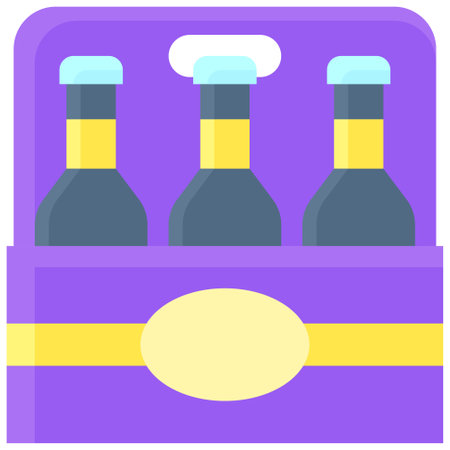 Beer packs icon, New year realated vector illustrationのイラスト素材