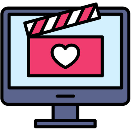 Romance movie icon, Valentines day related vector illustrationのイラスト素材