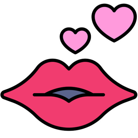 Lip icon, Valentines day related vector illustrationのイラスト素材