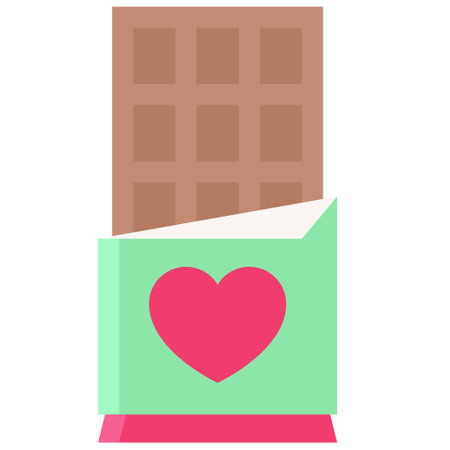 Chocolate bar icon, Valentines day related vector illustrationのイラスト素材