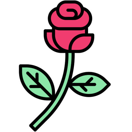 Rose icon, Valentines day related vector illustrationのイラスト素材