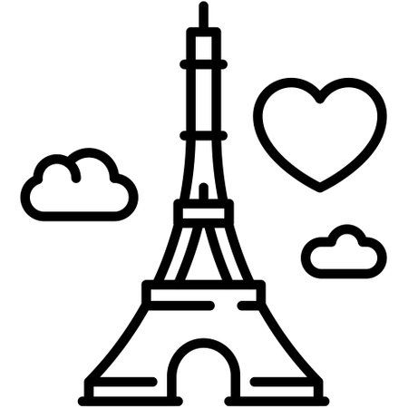Tower icon, Valentines day related vector illustrationのイラスト素材