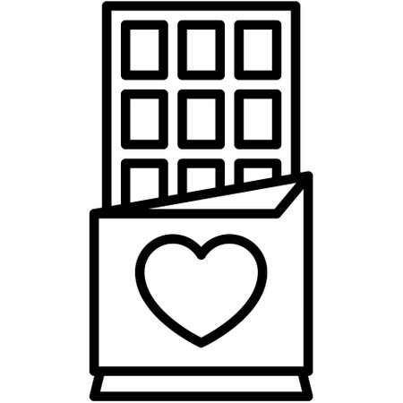 Chocolate bar icon, Valentines day related vector illustrationのイラスト素材