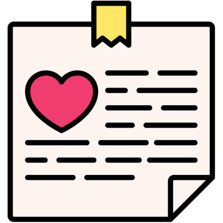 Note icon, Love and heart vector illustrationのイラスト素材
