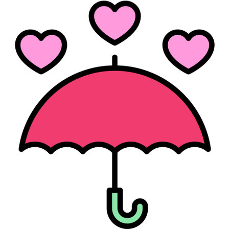 Umbrella icon, Love and heart vector illustrationのイラスト素材