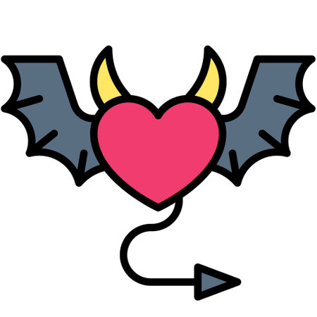 Devil heart icon, Love and heart vector illustrationのイラスト素材