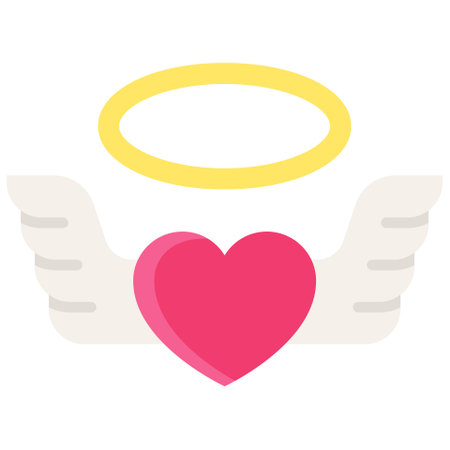 Angel heart icon, Love and heart vector illustrationのイラスト素材
