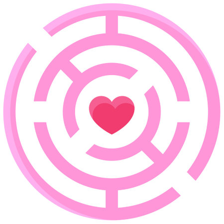 Maze icon, Love and heart vector illustrationのイラスト素材