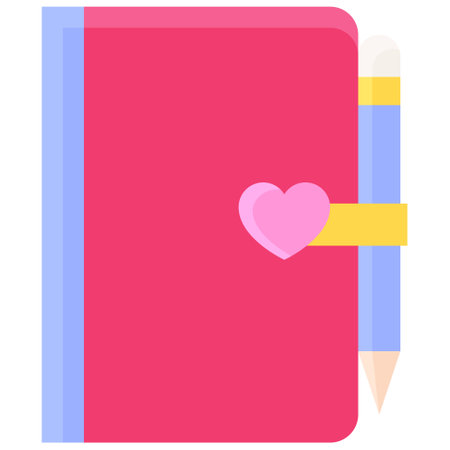 Love diary icon, Love and heart vector illustrationのイラスト素材