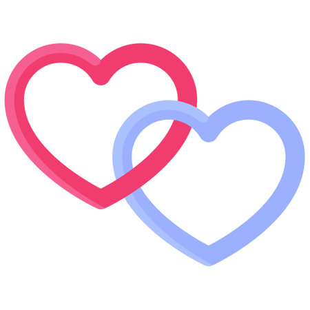 Linked hearts icon, Love and heart vector illustrationのイラスト素材