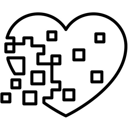Crumbling heart icon, Love and heart vector illustrationのイラスト素材