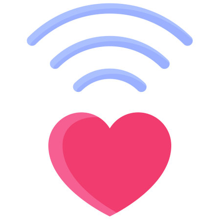 Heart with wifi signal icon, Love and heart vector illustrationのイラスト素材
