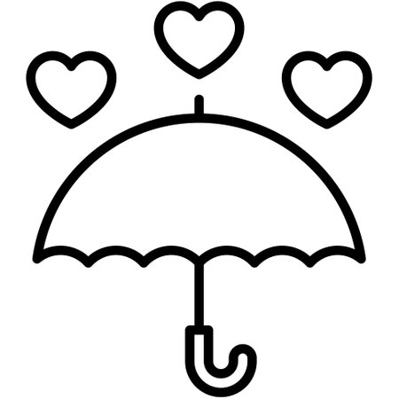 Umbrella icon, Love and heart vector illustrationのイラスト素材