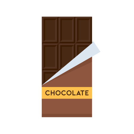 Chocolate bar in open package vector illustrationのイラスト素材