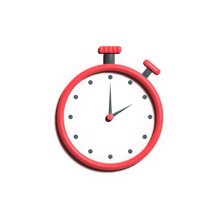 3d rendering rede stopwatch isolated on white background