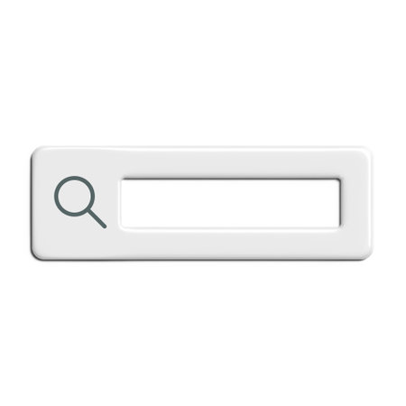 3d rendering search bar icon isolated on white background