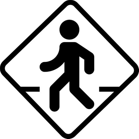 Crosswalk sign icon, Traffic sign related vector illustrationのイラスト素材