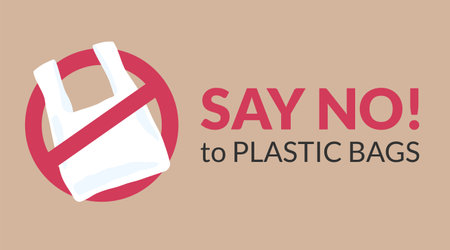 Say no to plastic bags vector, International plastic bag free day relatedのイラスト素材