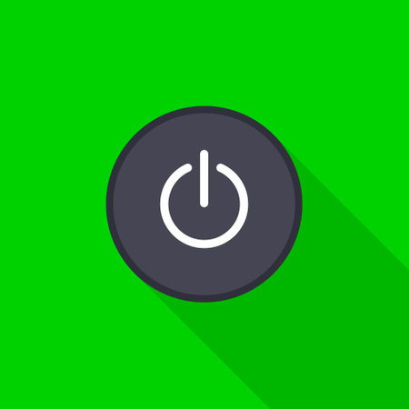 Power button front device panel vector illustration