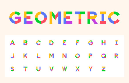 Retro typeface alphabet typeface and number letter a-z in capital, vector illustrationのイラスト素材