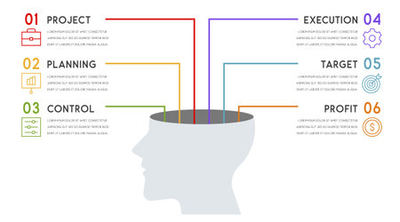 Template for presentation, diagram, graph and chartのイラスト素材