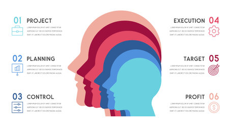 Template for presentation, diagram, graph and chartのイラスト素材