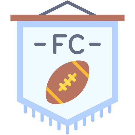 Sports club flag icon, High school related vectorのイラスト素材