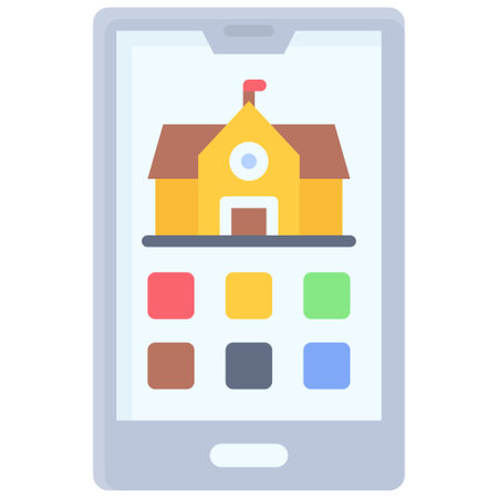 Mobile app icon, High school related vectorのイラスト素材