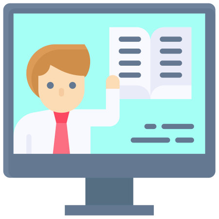Online tutoring icon, An avatar that is related to education vector illustrationのイラスト素材