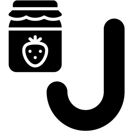 Letter J alphabet with jam icon vector illustrationのイラスト素材