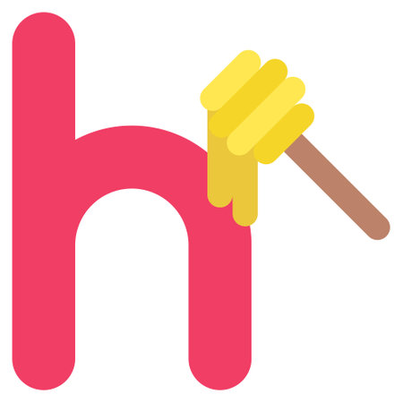 Letter h alphabet with honey icon vector illustratorのイラスト素材