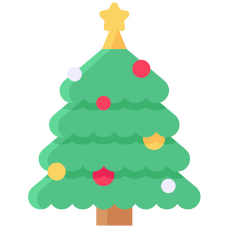Christmas Tree icon, a perfect Christmas related vector illustration. Bring warmth and joy to your projects with this festive graphic.のイラスト素材