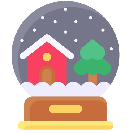 Snow Globe icon, a perfect Christmas related vector illustration. Bring warmth and joy to your projects with this festive graphic.のイラスト素材