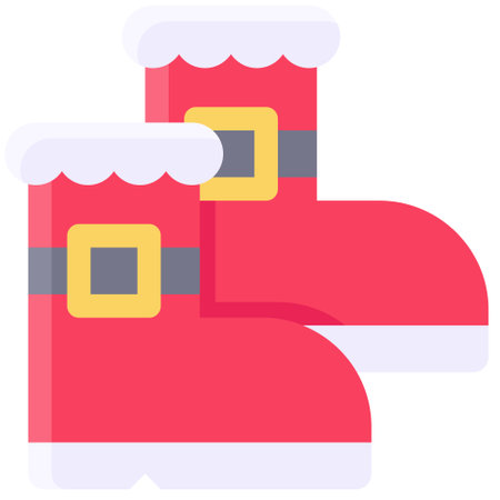 Boots icon, a perfect Christmas related vector illustration. Bring warmth and joy to your projects with this festive graphic.のイラスト素材