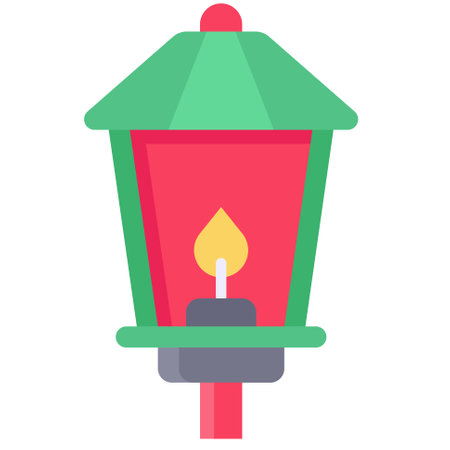 Lantern icon, a perfect Christmas related vector illustration. Bring warmth and joy to your projects with this festive graphic.のイラスト素材